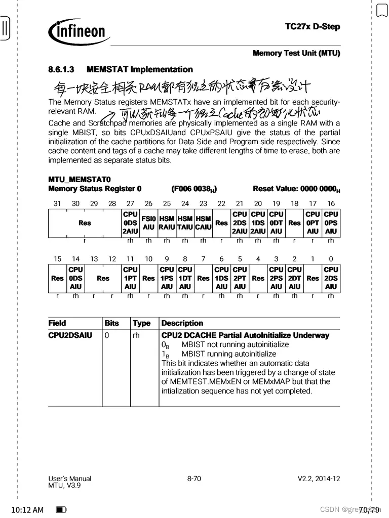 1579_AURIX_TC275_MTU中的ECC机理以及各种寄存器实现