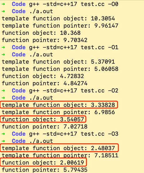 C++函数对象与函数指针在sort上的性能测试