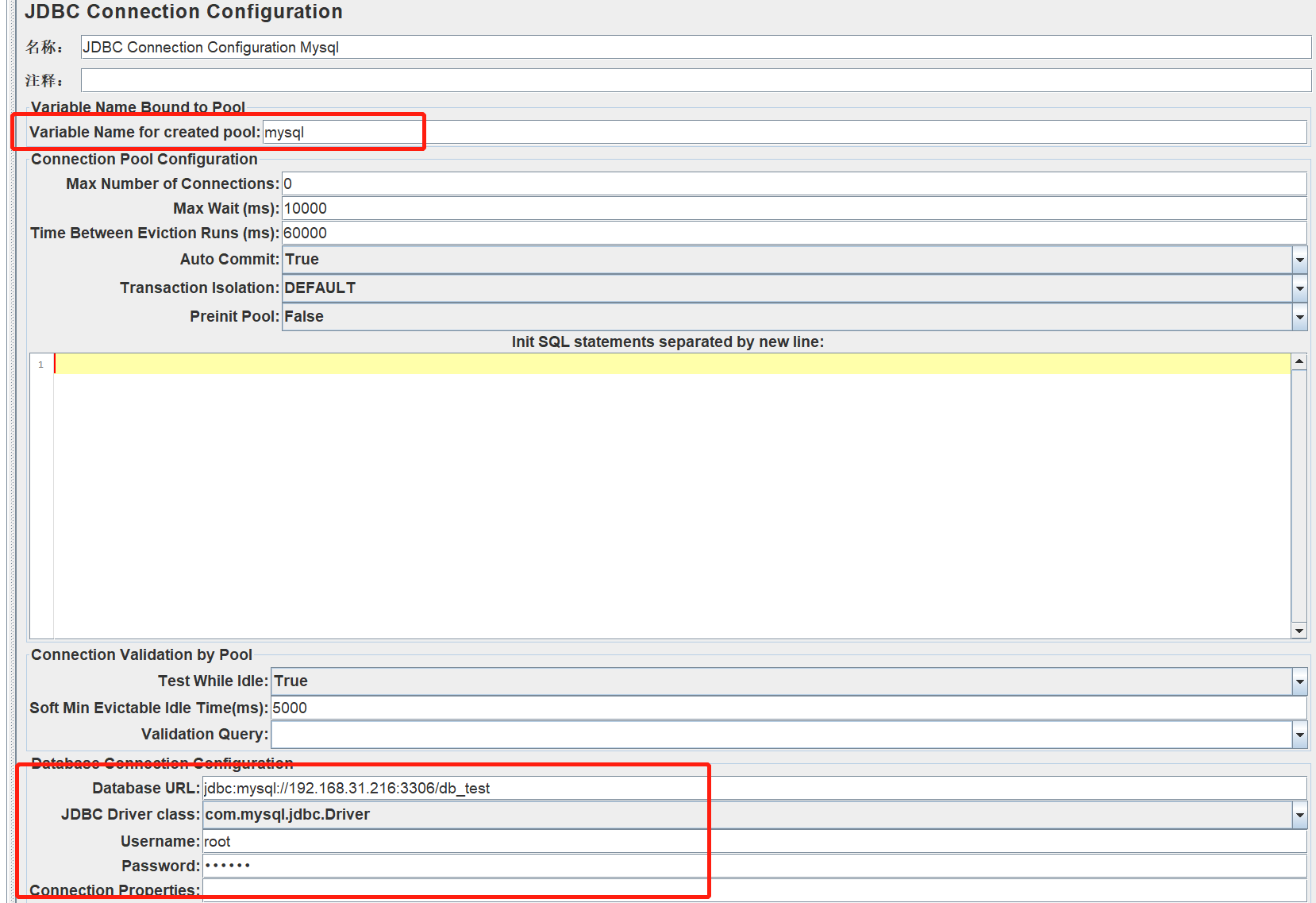 jdbc connection configuration