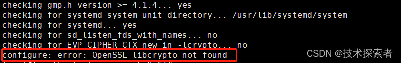 configure error openssl crypto library not found