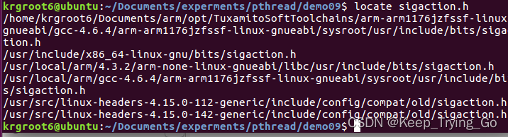 关于Linux下编译C文件出现storge size of ‘act‘ isn‘t know和never include ＜bits/sigaction.h＞ directory:usr＜signal