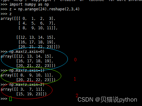 python numpy axis=0,1,2, 分清楚