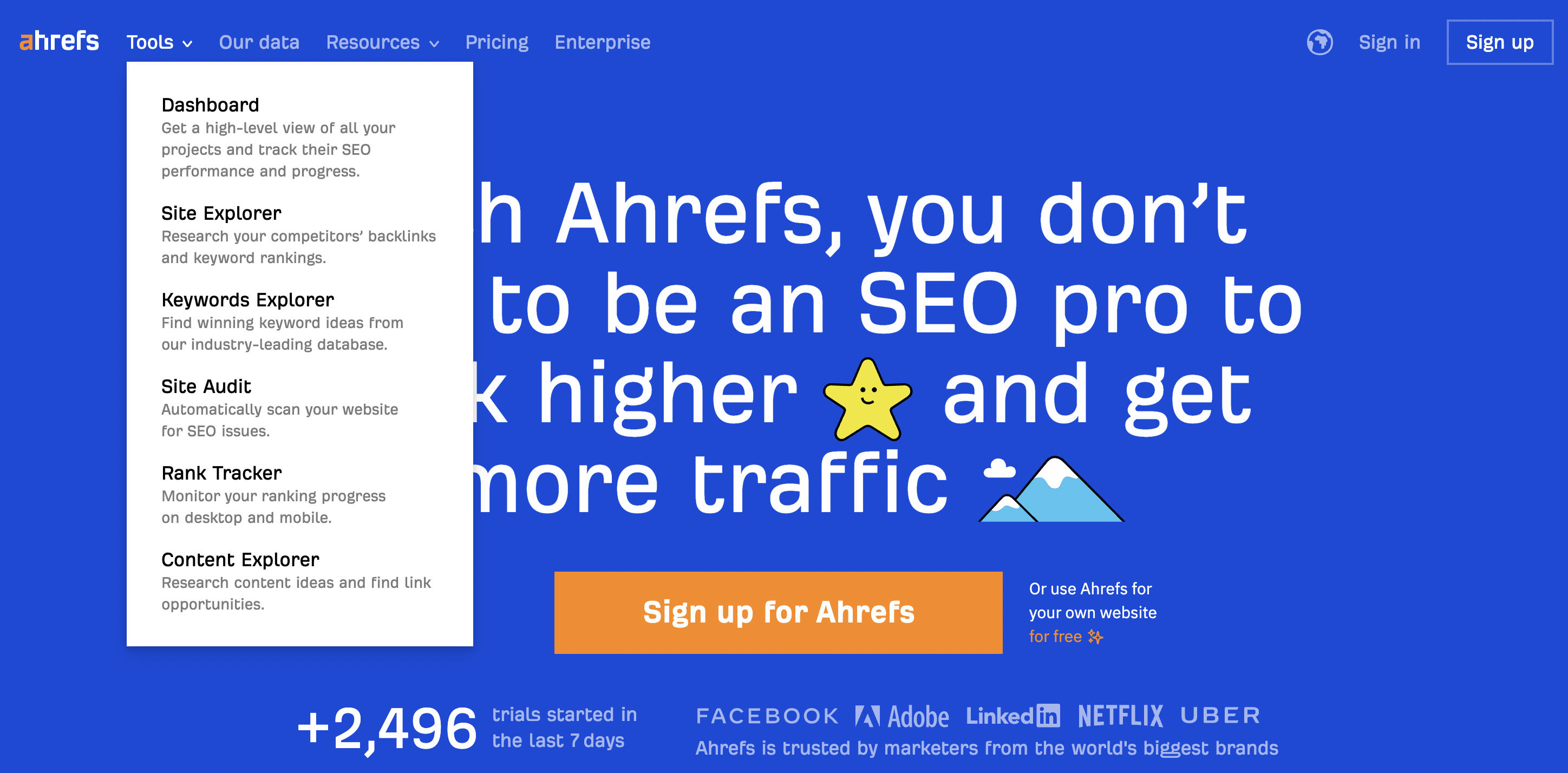 ahrefs 通常被用在 seo 关键字调研,独立站外链建设,竞争对手外链反查