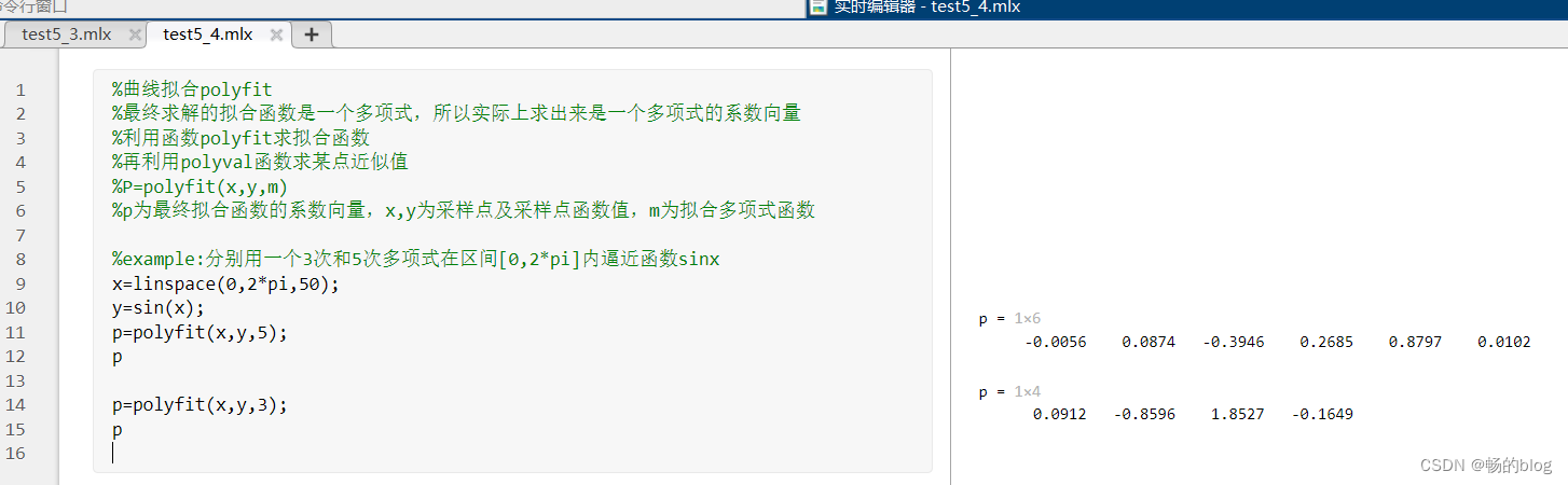 MATLAB数据分析与处理--(曲线拟合)_拟合曲线数据分析-CSDN博客
