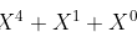 X{4}+X{1}+X^{0}