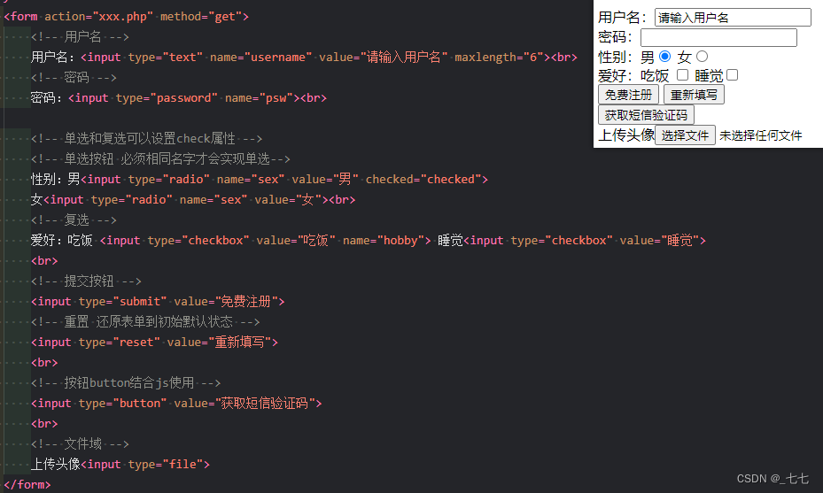 HTML 表单标签、input系列标签、button标签、select下拉菜单标签、textarea文本域、label标签_html ...