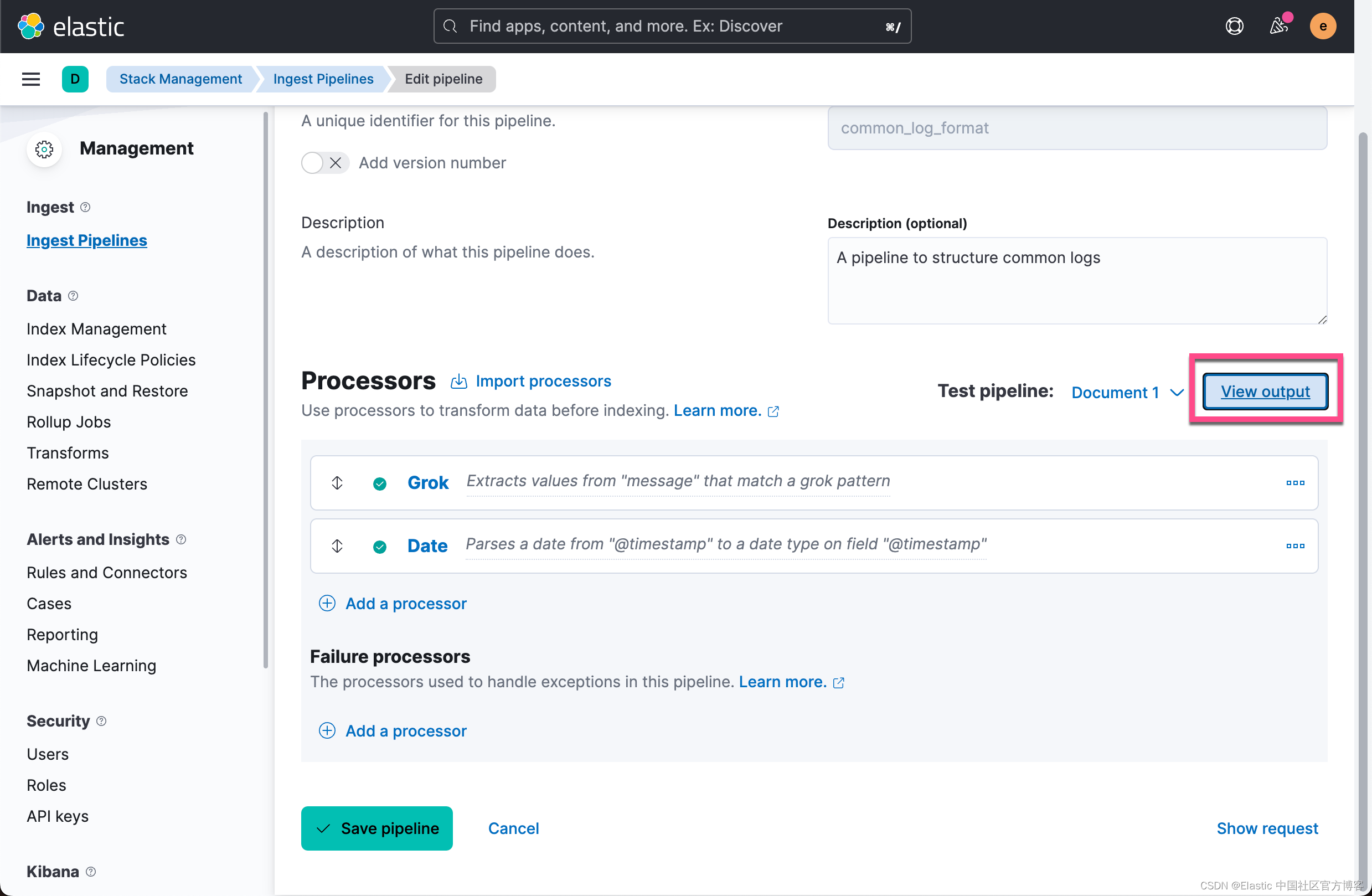 Logstash Pipeline Grok Example