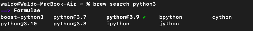 brew search python3