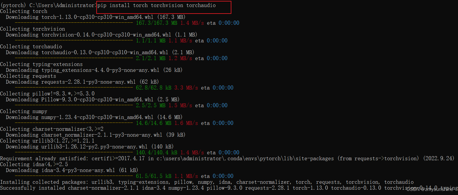 Pytorch 安装（CPU）_pytorch安装cpuCSDN博客