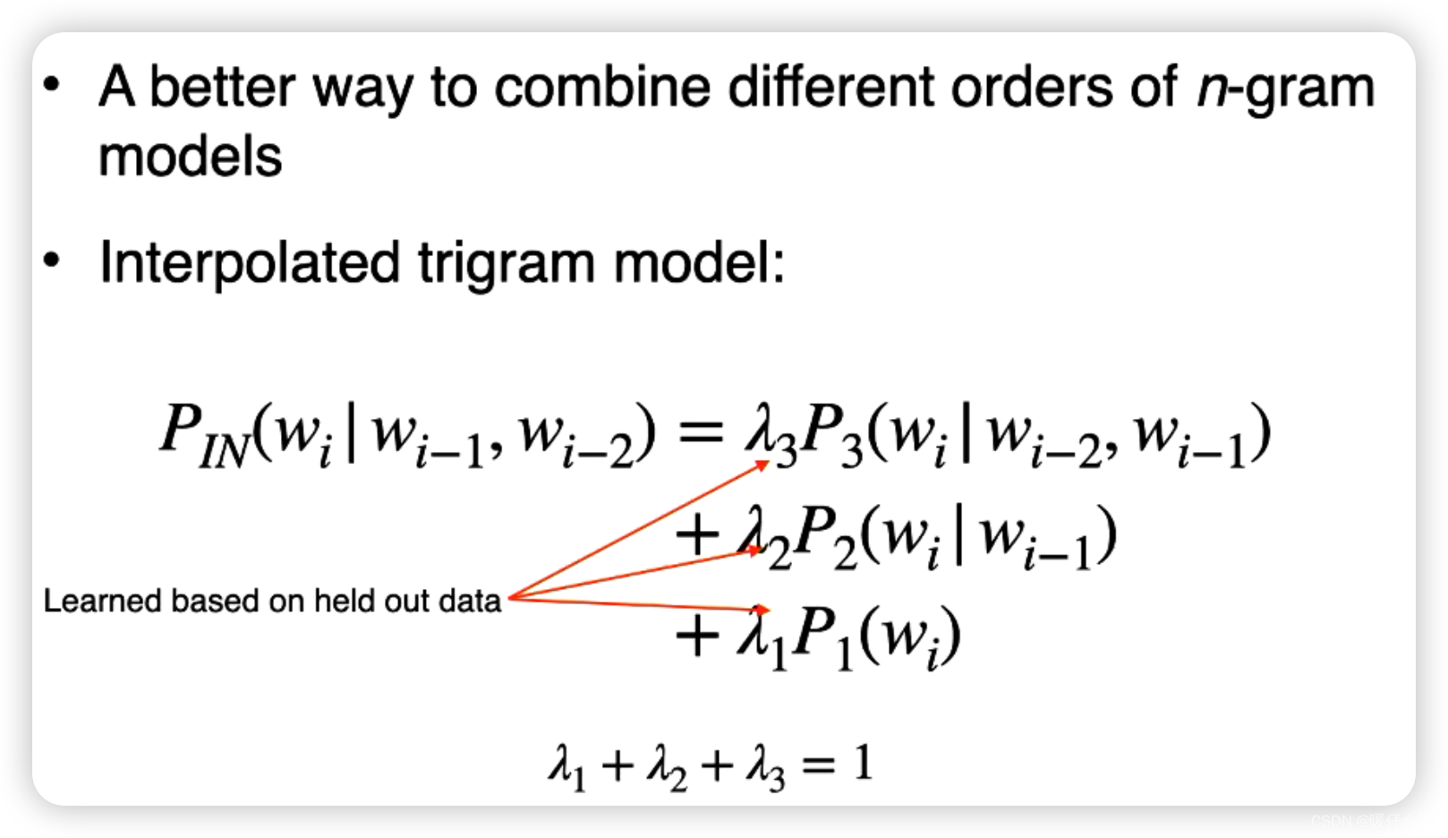 NLP（2）N-gram language Model （缺了一些平滑的方式介绍）