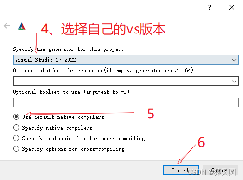 选择VS的版本和编译器