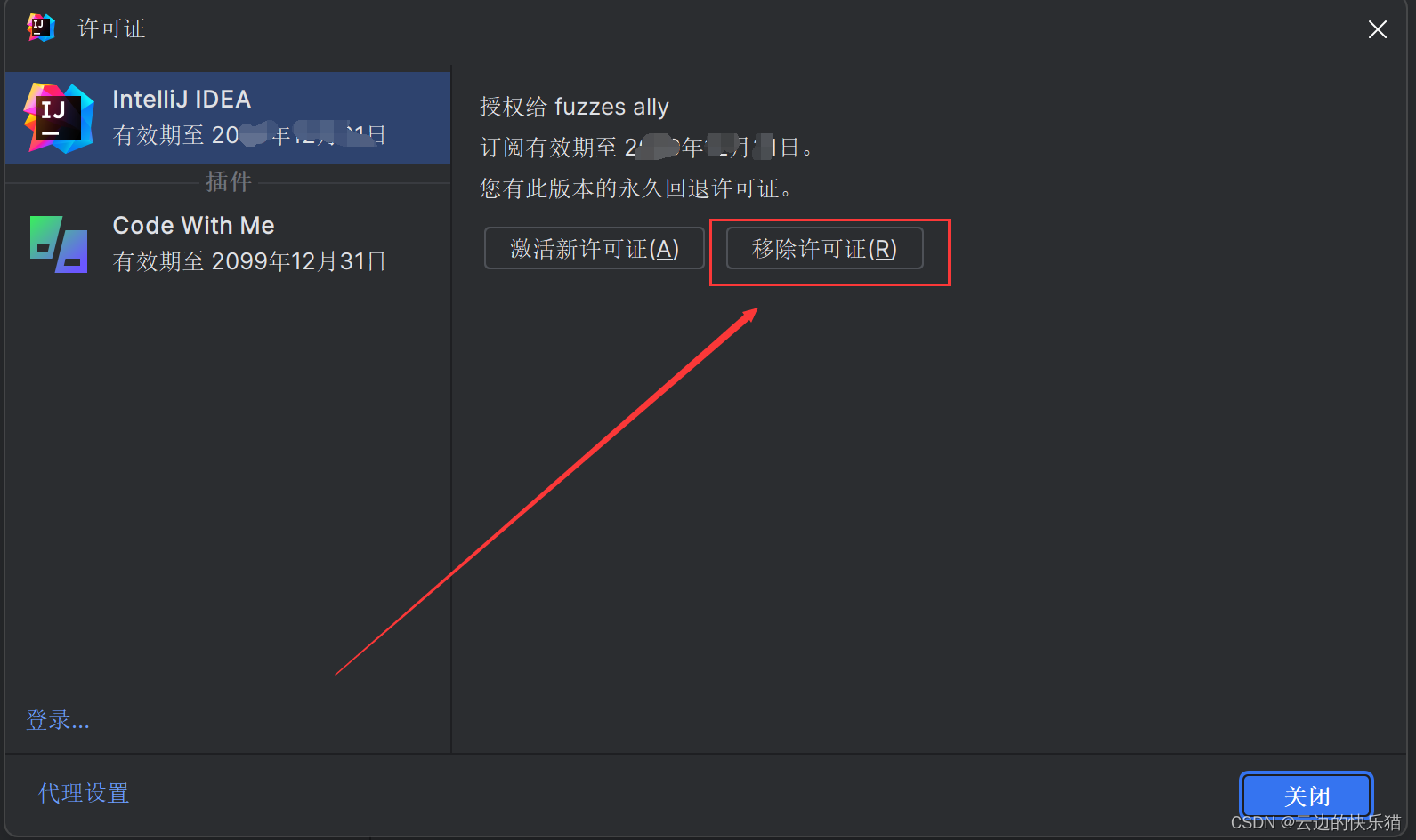 idea移除许可证