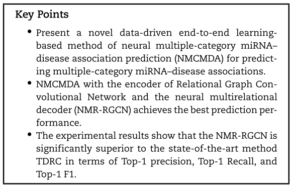 NMCMDA：神经多类miRNA与疾病关联预测（Briefings in Bioinformatics）