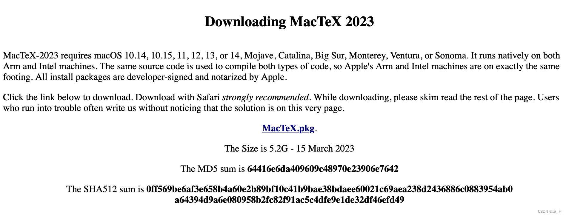 Downloading MacTeX 2023