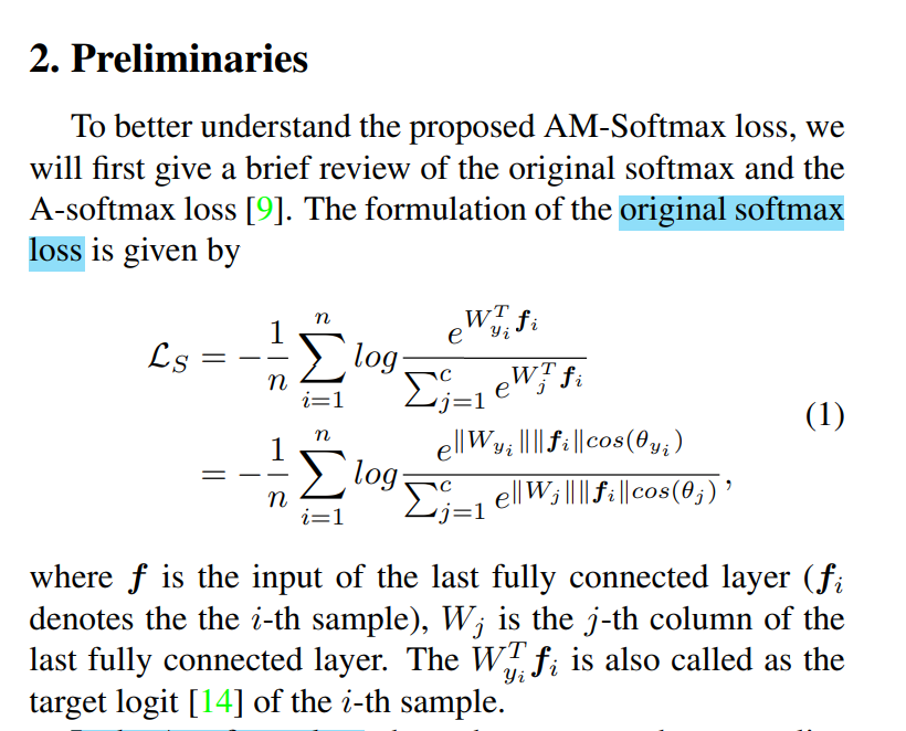 【论文阅读】AM-Softmax：Additive Margin Softmax For Face Verification. 1801. ...