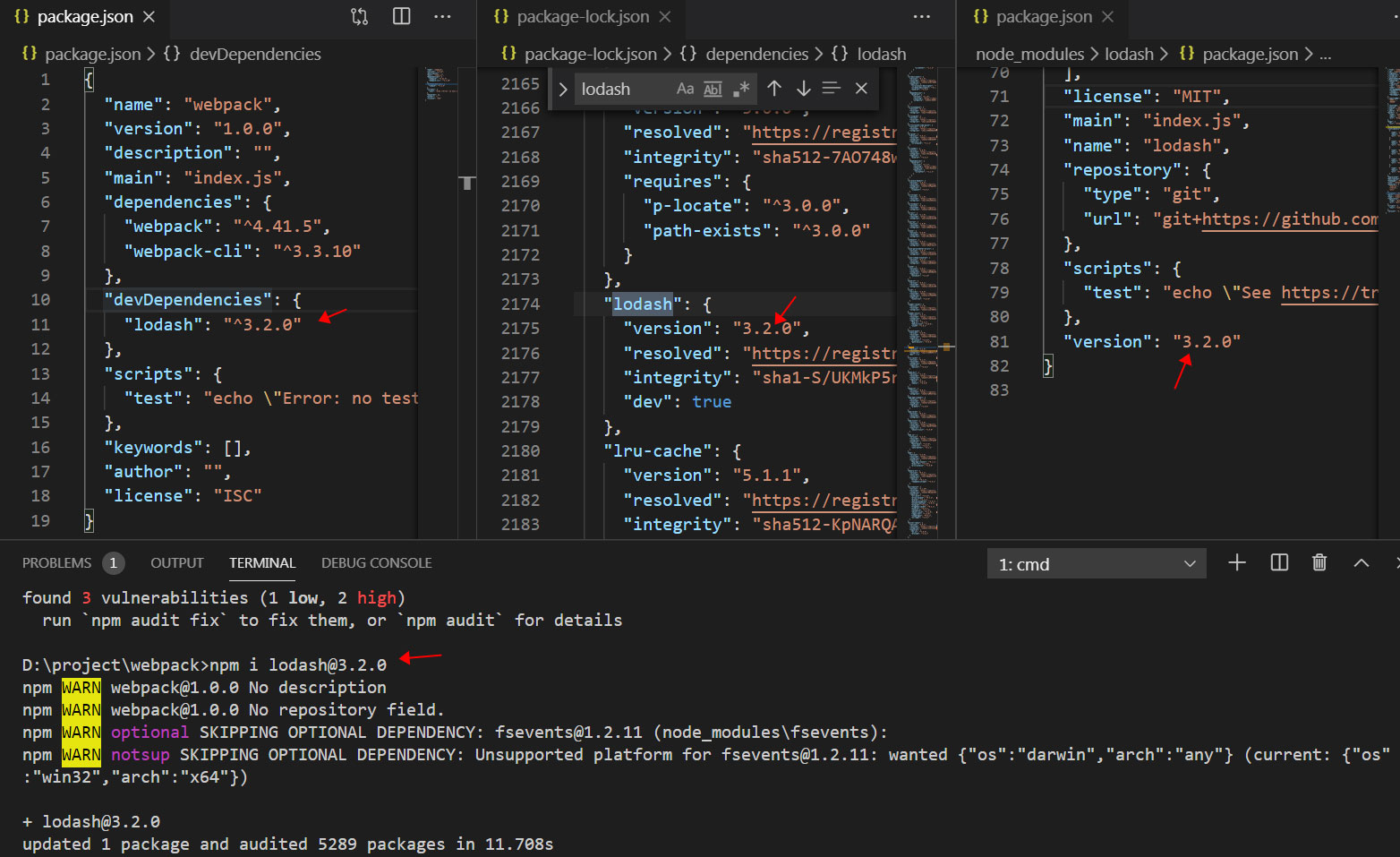 package.json和package-lock.json的作用