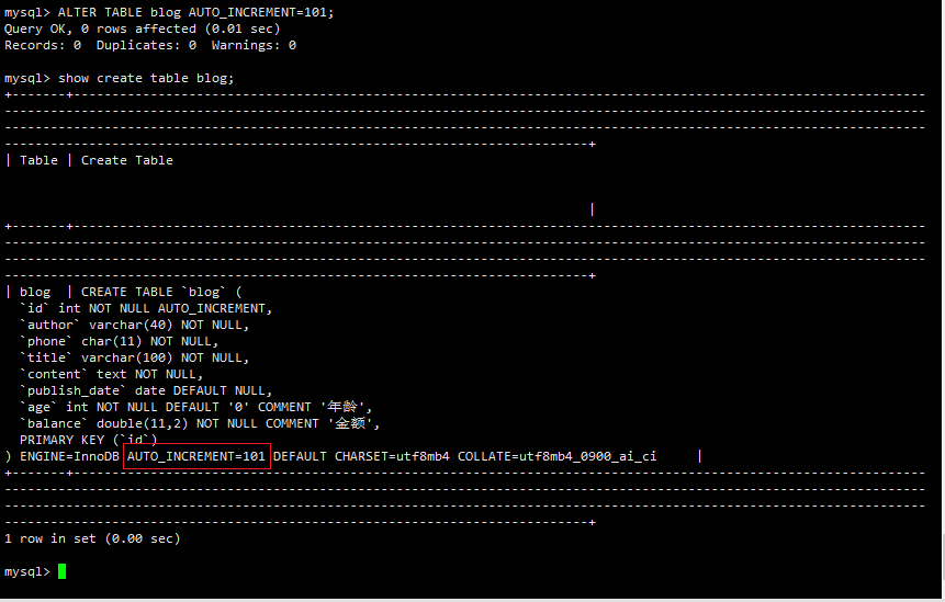 MySQL之表结构
