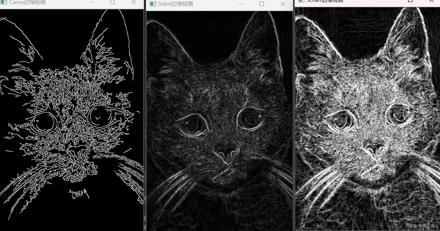 使用c++视觉处理----canny 边缘检测、sobel边缘检测、scharr 滤波边缘检测
