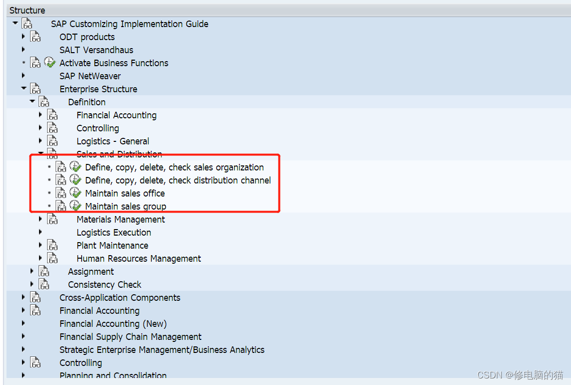 SAP- SD(一) 组成部分、菜单、快捷键、SAP Customizing Implementation Guide_sap-sd-CSDN博客