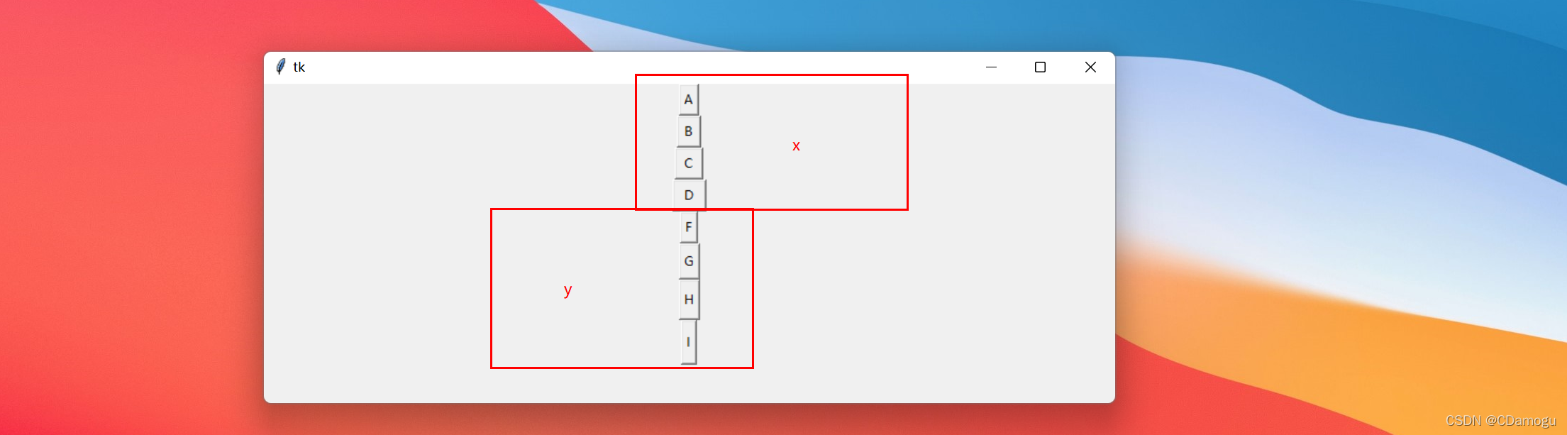 Python Pady python tkinter GUI开发之布局管理(pack,grid,place),详尽到附上每个参数的效果图_pythongui pack ...