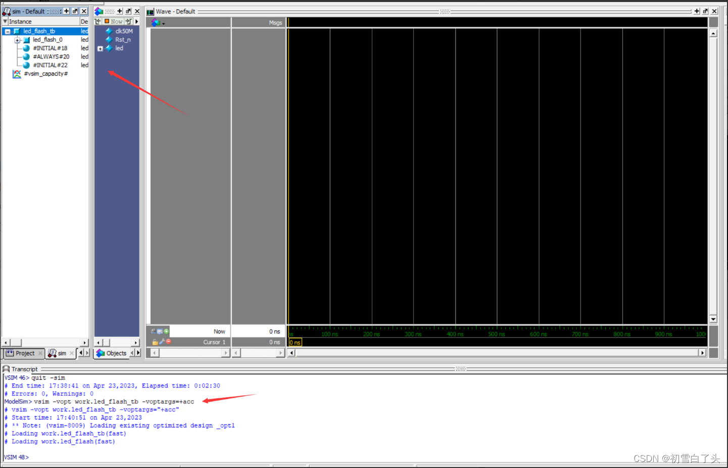 Modelsim10.7仿真报错