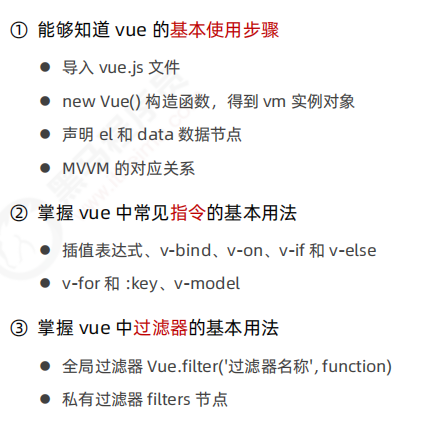 vue 简介 ◆ vue 的基本使用 ◆ vue 的调试工具 ◆ vue 的指令与过滤器 ◆ 品牌列表案例