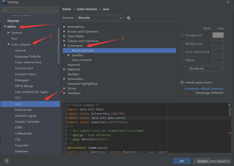 idea修改单行注释颜色