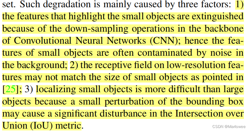 Detection Challenges of Small Objects