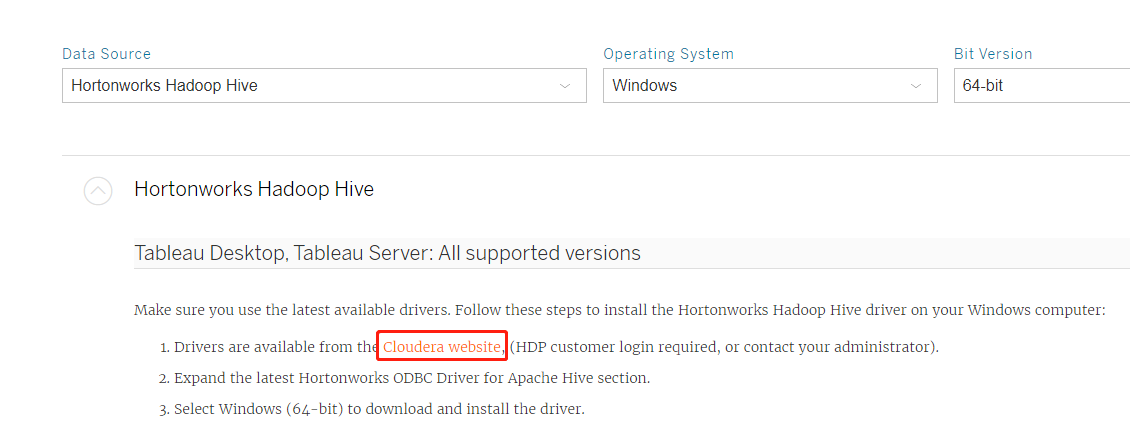 使用 Tableau 连接到 Hortonworks Hadoop Hive_hortonworks hadoop hive下载-CSDN博客