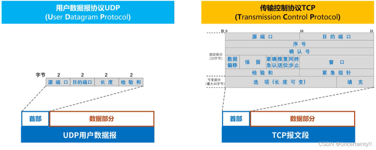 运输层：UDP和TCP对比