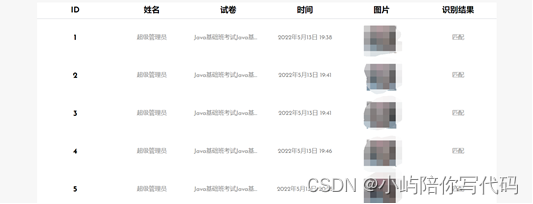 图5.10 人脸识别日志