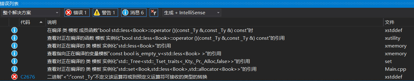 【C++】关于set的一些奇怪问题：错误C2676 二进制“＜”:“const _Ty”不定义该运算符或到预定义运算符可接收的类型的转换-CSDN博客