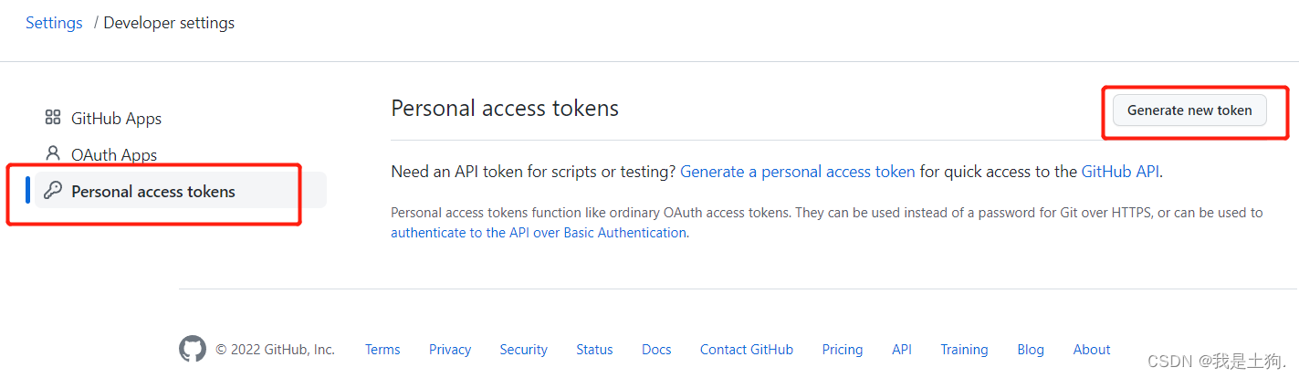 Personal access tokens