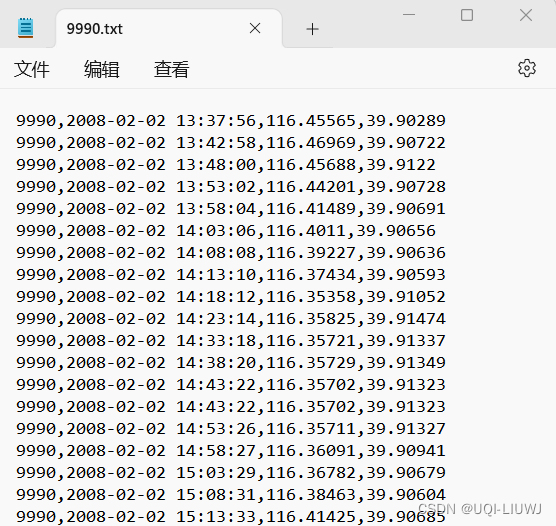 数据集笔记：T-drive 北京出租车轨迹数据