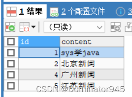 [外链图片转存失败,源站可能有防盗链机制,建议将图片保存下来直接上传(img-XSNcibOf-1687625487223)(E:\Java study\Markdown\本地图片\news表最终结果.png)]