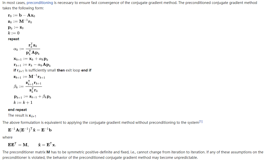 PCG(preconditioned conjugate gradient)