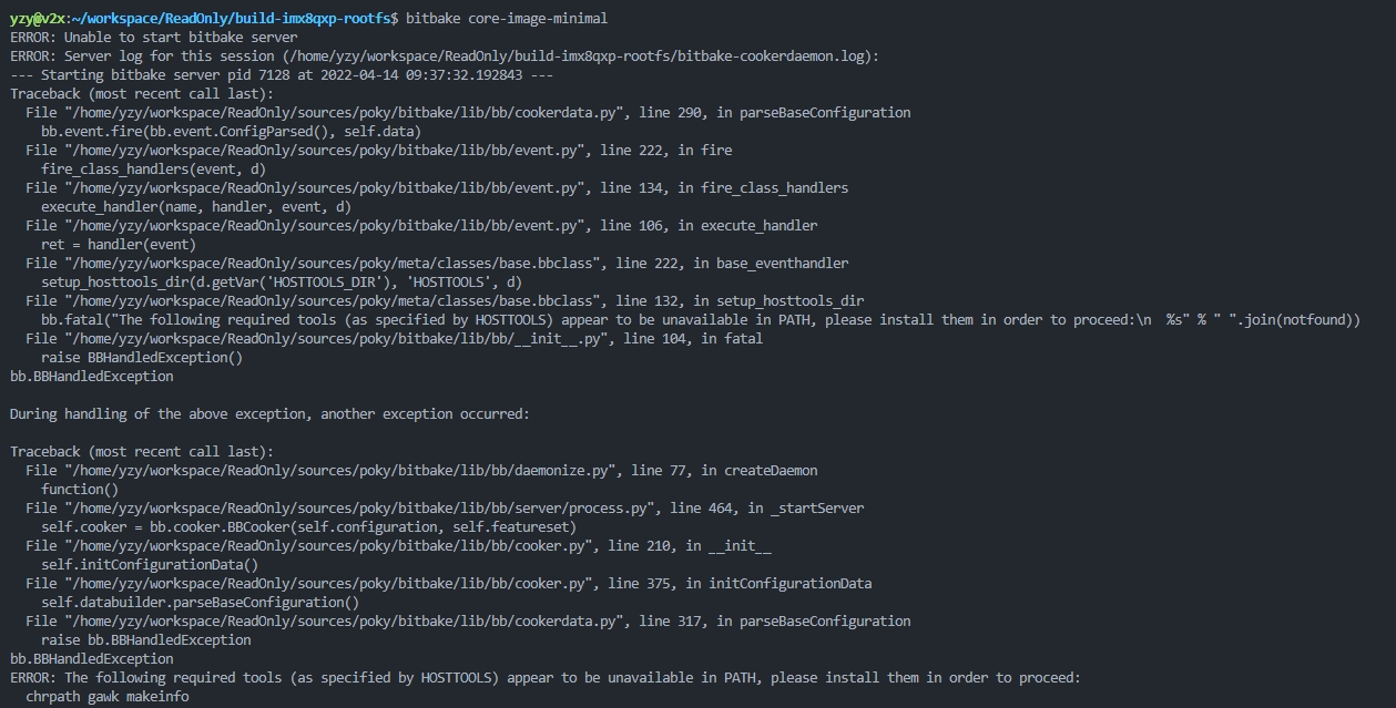 使用Yocto构建镜像，Unable to start bitbake server问题CSDN博客