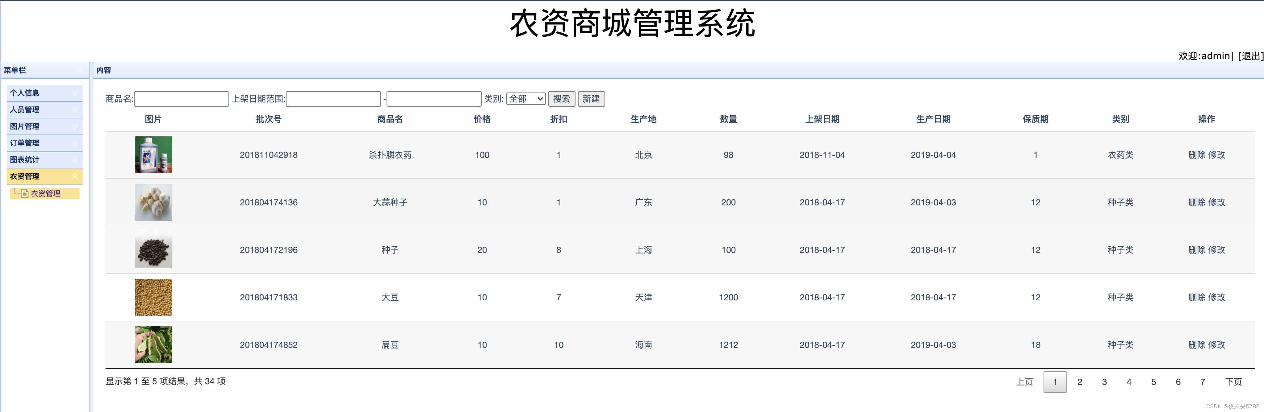 Java项目：SSM农资采购销售系统