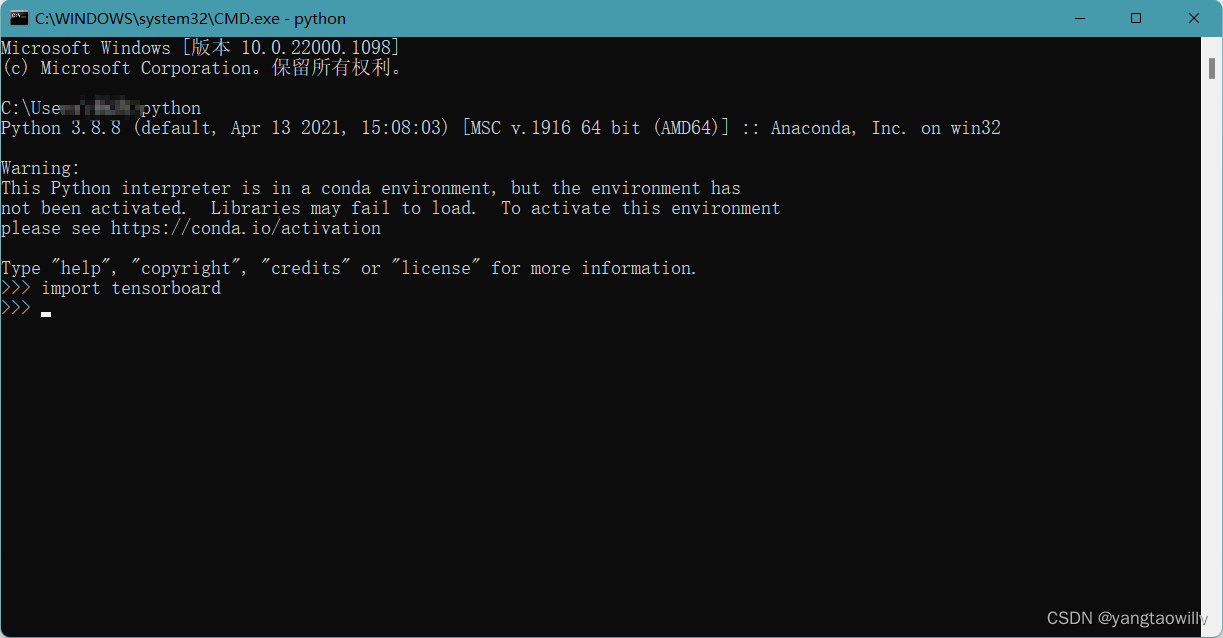 运行代码时出现ModuleNotFoundError: No module named ‘tensorboard‘解决方法