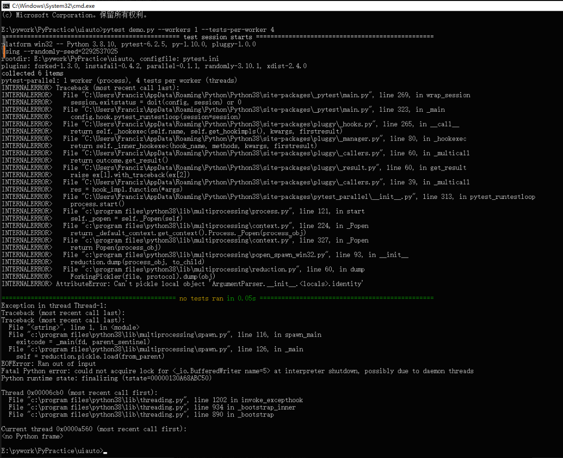 win-python-pytest-pytest-parallel-pytest-xdist-franciz