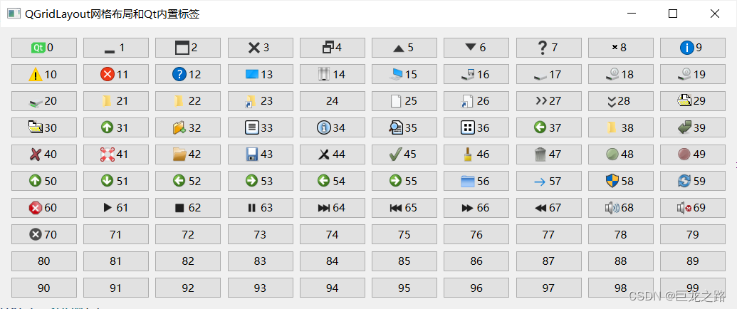 把Qt6.2.4内置的标签打印了一遍