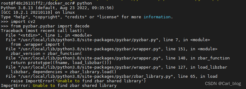 python识别二维码解决缺少zbar问题from pyzbar.pyzbar import decod ImportError ...
