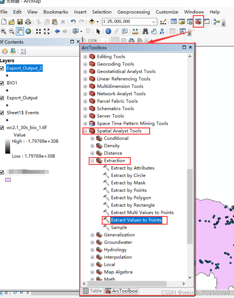 Arcgis值提取至点-CSDN博客