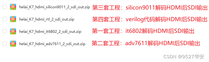 FPGA实现HDMI输入转SDI视频输出，提供4套工程源码和技术支持