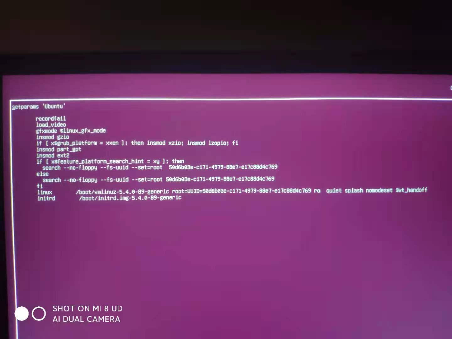 ubuntu强制关机后导致开机出现硬盘错误ACPI BIOS Error，随后进入initramfs