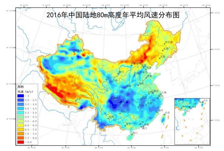 全国月度平均风速空间分布数据/月度降雨量分布/月均气温分布