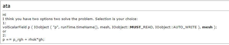 “cannot be called for a calculatedFvPatchField“——OpenFOAM中实现ρU(rhoU)边界条件的源码学习