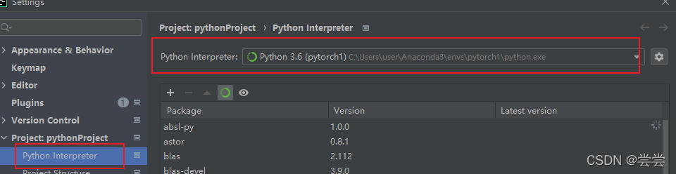 原项目不用动，仅修改Python Interpreter 即可