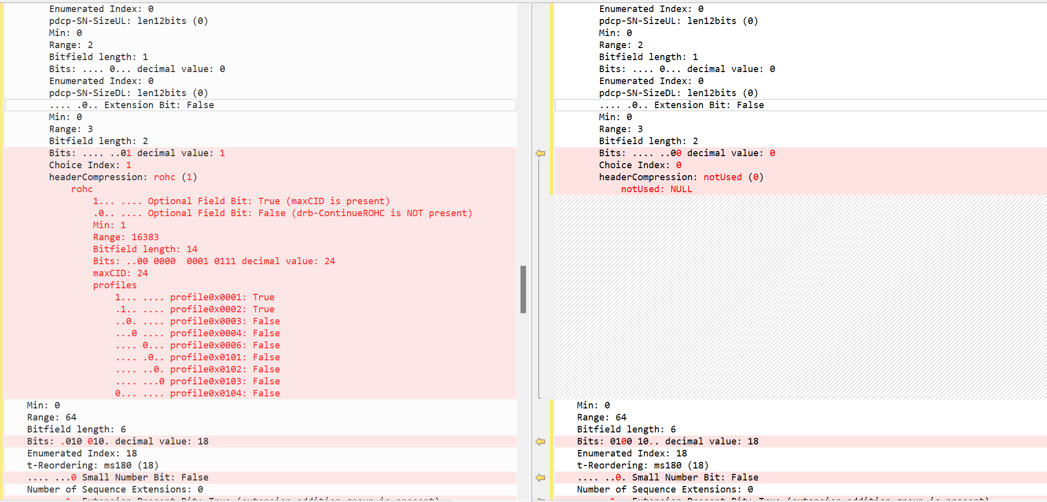 nr-rrc.profile0x0001==0过滤规则表示false，即UE不支持rohc