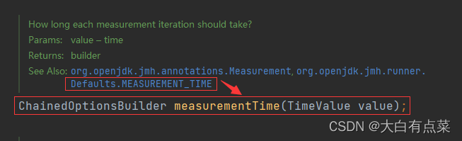 ChainedOptionsBuilder 接口 measurementTime 方法